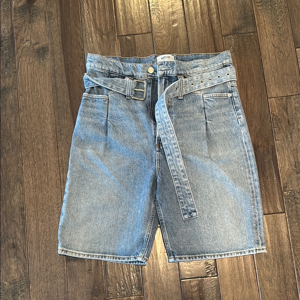 Agolde Classic Blue Denim Shorts